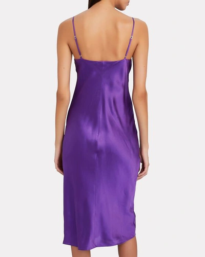 Shop L Agence Jodie Silk Slip Dress In Purple
