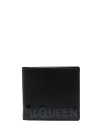 Shop Alexander Mcqueen Logo Wallet In Nero