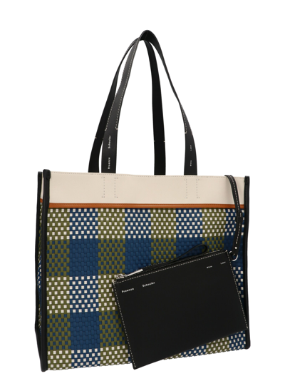 Shop Proenza Schouler White Label Xl Morris Woven Plaid Bag In Multicolor