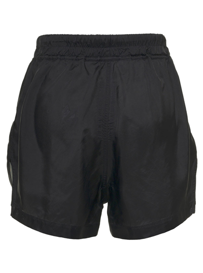 Shop Rick Owens Black Cupro Shorts With Drawstring
