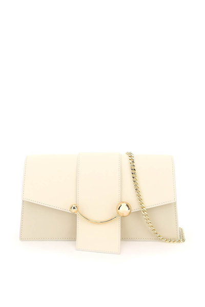 Shop Strathberry Crescent Mini Bag In Vanilla Diamond (beige)