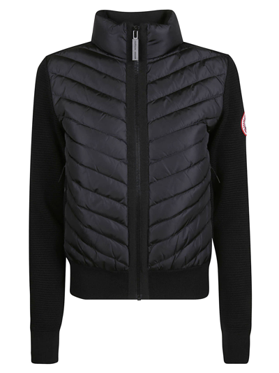 Shop Canada Goose Hybridge Knit Jacket In Black