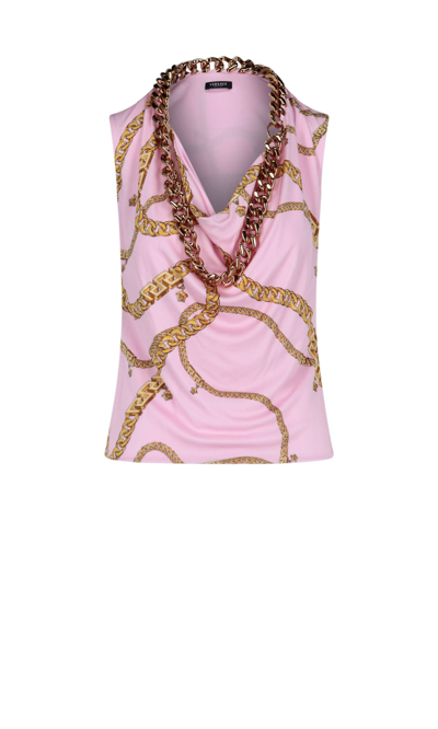 Shop Versace Top In Pink