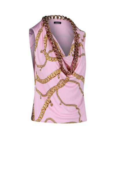 Shop Versace Top In Pink