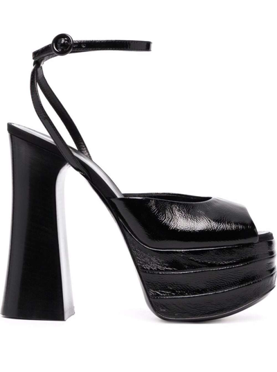 Shop Philosophy Di Lorenzo Serafini Womans Naplak Black Leather Sandals