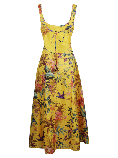 Shop Zimmermann Tropicana Cut-out Midi Dress In Mango Floral