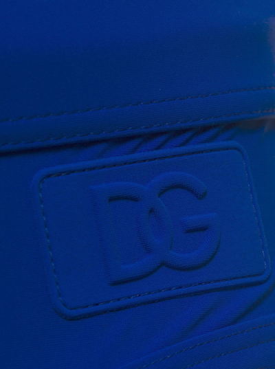 Shop Dolce & Gabbana Blue Strech Fabric Swim Brief