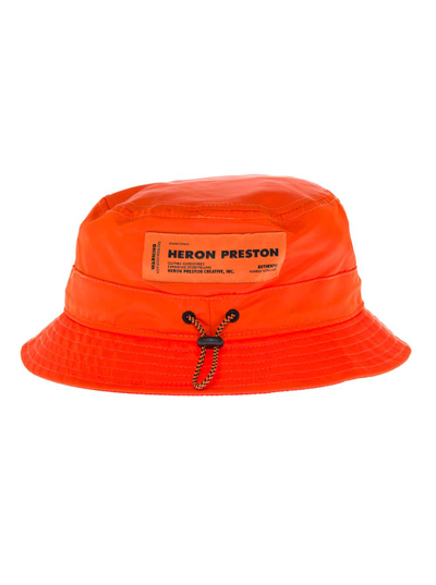 Shop Heron Preston Orange Hat With Ctnmb Print