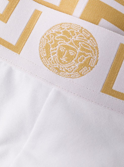 Shop Versace Medusa Greca White Cotton Slip