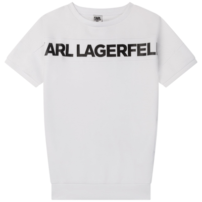 Shop Karl Lagerfeld T-shirt Dress With Print In White