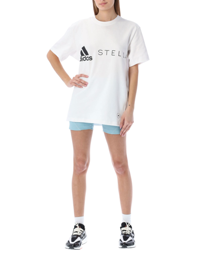 Shop Adidas By Stella Mccartney Asmc Logo T-shirt In White