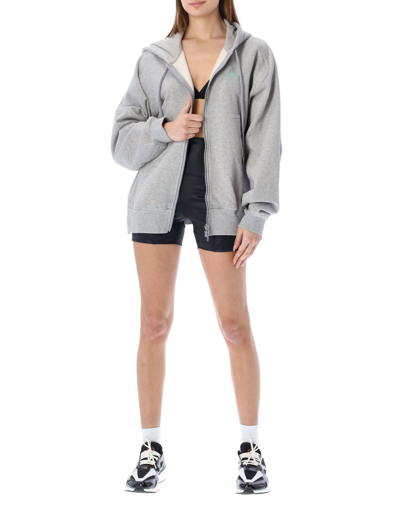 Shop Adidas By Stella Mccartney Full-zip Hoodie In Grey Melange