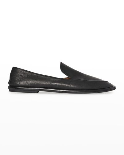 Shop The Row Canal Leather Slip-on Loafers In Black