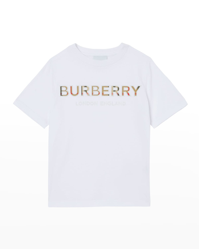 Burberry Eugene - Cotton T-shirt With Embroidered Logo In White