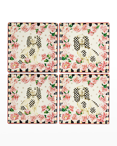 Mackenzie-childs Really Rosy Coasters, Set Of 4
