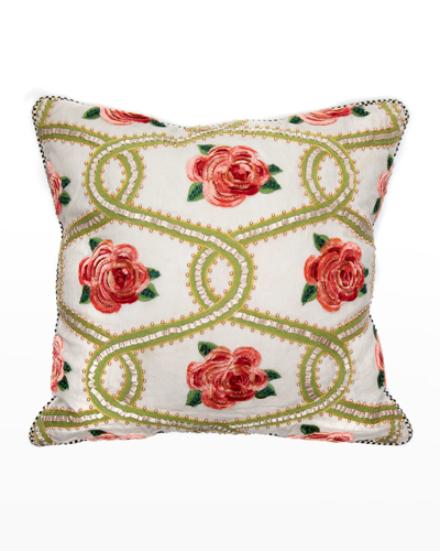 Shop Mackenzie-childs Really Rosy Ribbon Pillow