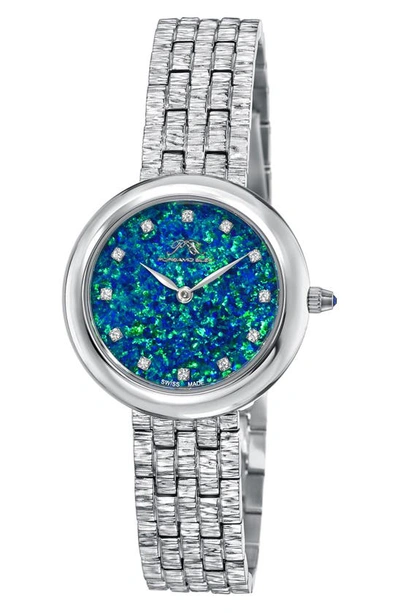 Shop Porsamo Bleu Charlize Opal And Topaz Bracelet Watch, 32mm In Silver