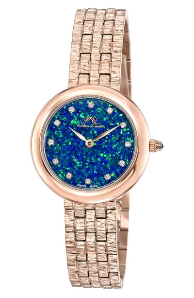 Shop Porsamo Bleu Charlize Opal And Topaz Bracelet Watch, 32mm In Rose