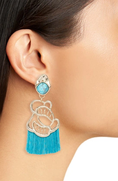 Shop Akola 10k Gold Plated Tala Howlite Statement Clip-on Earrings In Turquoise