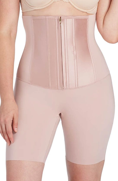 Shop Spanx ® Under Sculpture High Waist Mid Thigh Corset Shaper In Cameo Blush