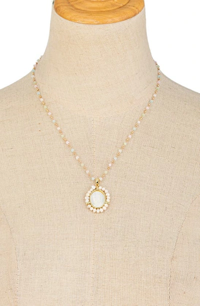 Shop Eye Candy Los Angeles The Luxe Collection Virgin Mary Shell Pendant Necklace In Gold