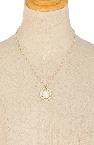Eye Candy Los Angeles The Luxe Collection Virgin Mary Shell Pendant Necklace In Gold