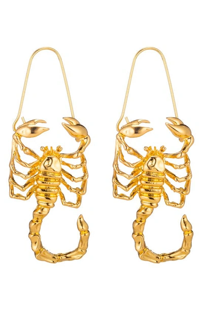 Shop Eye Candy Los Angeles Scorpio Drop Earrings In Gold