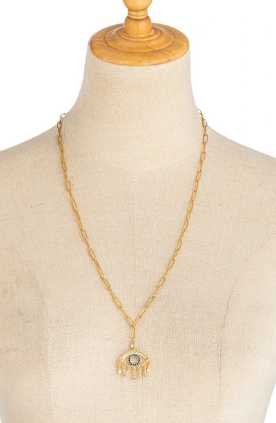 Shop Eye Candy Los Angeles Eye Pendant Chain Necklace In Gold
