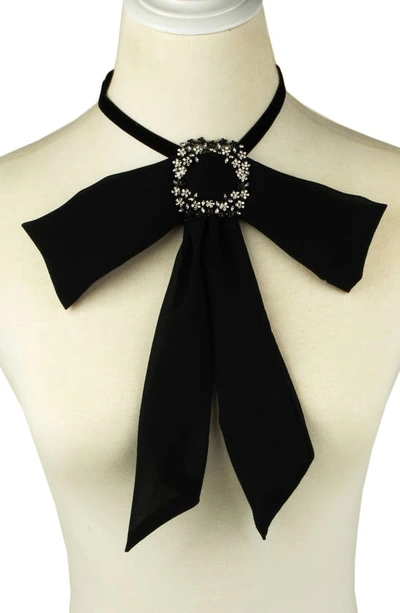 Eye Candy Los Angeles Bow Tie Choker Necklace In Black | ModeSens