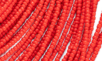 Eye Candy Los Angeles The Luxe Collection Ruby Red Seed Bead Necklace In Red
