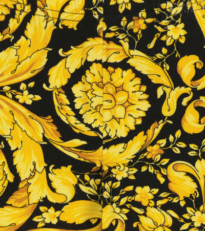Versace Multi Barocco Graphic-print Stretch-cotton Leggings 6-36 Months 24 Months In Nero+oro