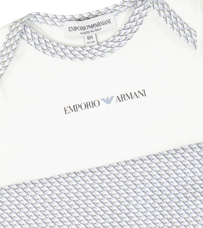 Shop Emporio Armani Baby Set Of 2 Cotton Bodysuits In Blue