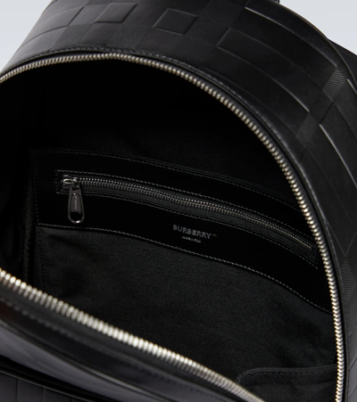 Shop Burberry Leather Backpack In Black