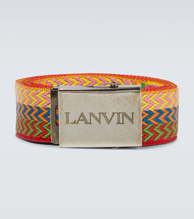 Shop Lanvin Curb Chevron Belt In Multicolour