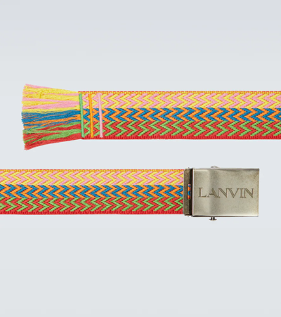 Shop Lanvin Curb Chevron Belt In Multicolour