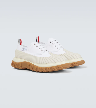 Shop Thom Browne Canvas Duck Shoes In White