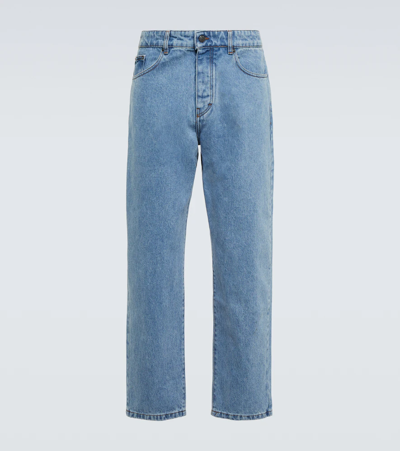 Shop Ami Alexandre Mattiussi Straight Jeans In Bleached Blue