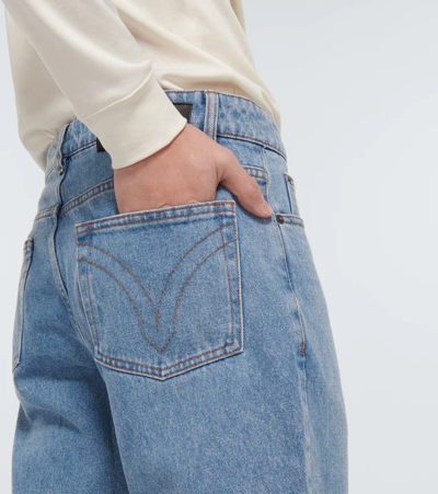 Shop Ami Alexandre Mattiussi Straight Jeans In Bleached Blue