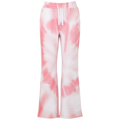 Shop Red Valentino Pink Tie-dye Cotton Sweatpants In Pink And White