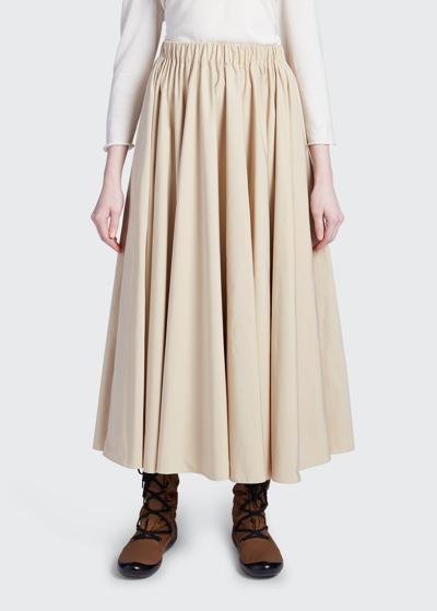 Shop The Row Sunset Pleated Maxi Skirt In Oatmeal