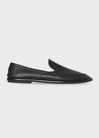 Shop The Row Canal Leather Slip-on Loafers In Dovetail