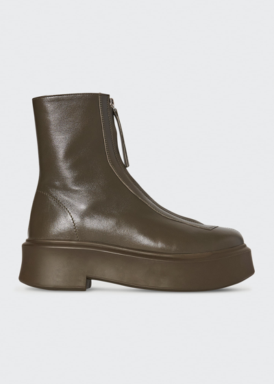 Shop The Row Napa Zip Ankle Boots In Kaki