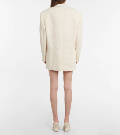 Shop Magda Butrym Single-breasted Cotton-blend Blazer In Cream