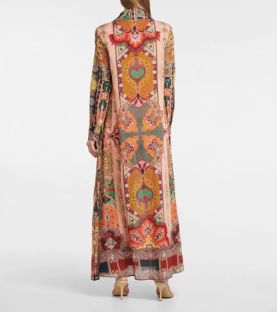 Shop Etro Printed Cotton Shirt Dress In Multicolor