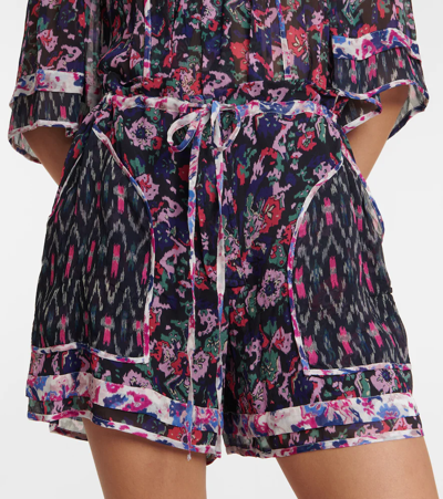 Shop Isabel Marant Étoile Riolmy Printed Georgette Shorts In Faded Night