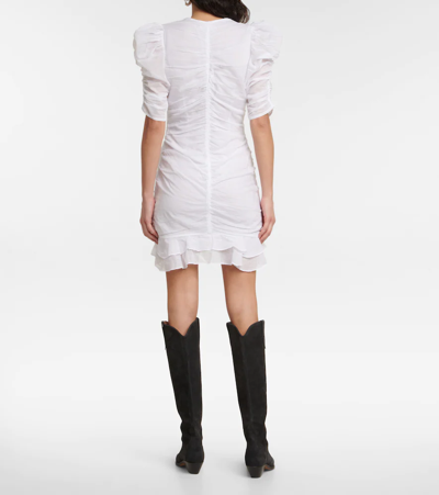 Shop Isabel Marant Étoile Sireny Cotton Ruched Minidress In White
