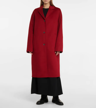 Shop Joseph Caia Wool And Cashmere Coat In Syrah