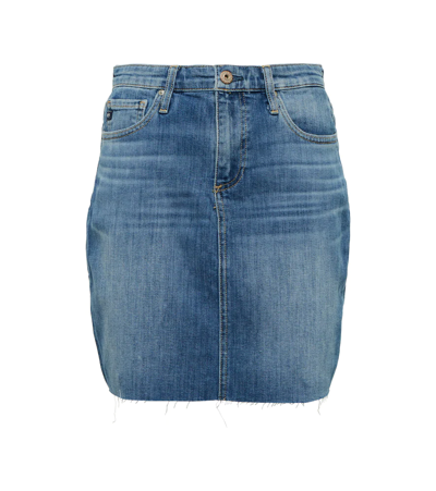 Shop Ag Erin High-rise Denim Miniskirt In 12yslv