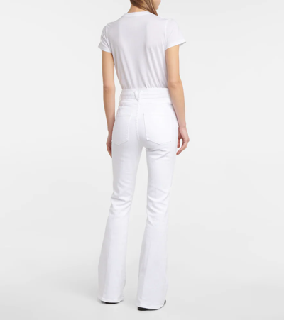 Shop Veronica Beard Giselle High-rise Flared Jeans In White