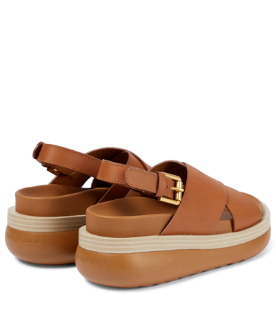 Shop See By Chloé Cicily Leather Slingback Sandals In Elah